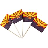 JBCD Arizona Toothpick Flag Mini Small Arizona Cupcake Topper Flags, 100 pcs