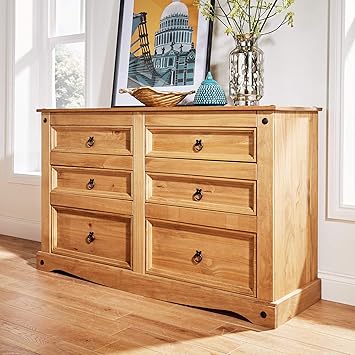 Home Source Chest Of Drawers Pine 6 Drawer Solid Pine Mexican