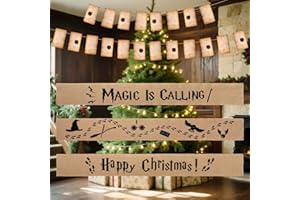 Odewhine Christmas Decorations, 3Pcs Magic Ribbon & 40 Letter Cards Set, Harry Party Ornaments for Christmas Tree, Party & Home Decor, Wired Gifts for Fans & Kids