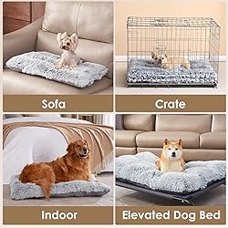 EHEYCIGA Fluffy Dog Crate Bed for Extra Large