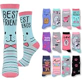 Tipi Toe Women's Fun Patterned Dress Socks, 12-Pack Lightweight Colorful Crew Socks, Casual Novelty Assorted Designs