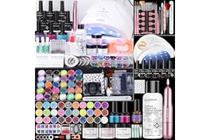 Glamonade Acrylic Nail Kit with Everything: Professional Nail Kit Set for Beginners 48W Nail Lamp Complete Nail Supplies Salon