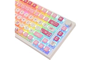 Ussixchare Cat Paw Keycaps Cute Pudding Keycaps ASA Profile 60 Percent 60% PBT Key Cap Set for Cherry Mx Gateron Kailh Switch