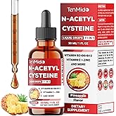 Tenmido 11in1 Nac Supplement N-Acetyl Cysteine Liquid Drops with Quercetin, B-Complex, Selenium, Glutathione, Bromelain, Milk Thistle, and More - 30ml 1 Fl Oz
