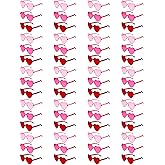 Zhengmy 60 Pairs Heart Shaped Sunglasses Bulk for Women Transparent Rimless Candy Color Sunglasses for Party Favors