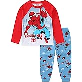 Marvel Spider-Man Boys 2 Piece Long Sleeve Shirt and Pants Set for Toddler and Big Kids