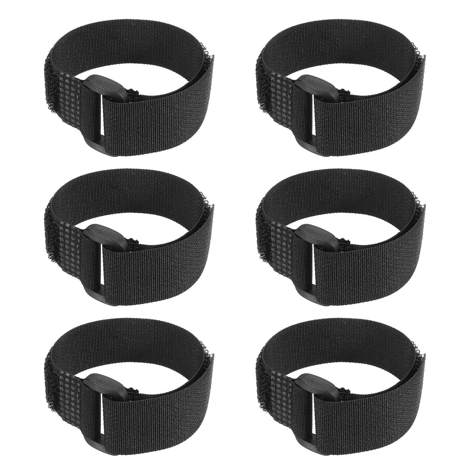 PATIKIL Reusable Cable Ties 12x1inch, 6 Pack Adjustable Hook and Loop Straps Multipurpose Nylon Fastening Cord Wrap for Organizer or Storage, Black