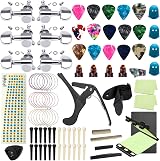 TTCR-II 84 PCS Guitar Accessories Kit with 6 Tuning Pegs 3L3R Strings Picks view 1