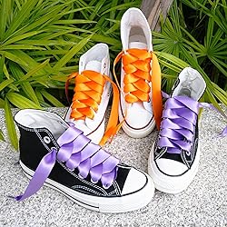 Booyckiy Flat Colorful Satin Ribbon Shoelaces