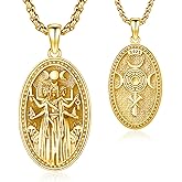 DRINSPER Hecate Wiccan Triple Moon Goddess Necklace Tetragrammaton Nudo De Bruja Plata 925 Original Sterling Silver Cat Moon Pendant Hekate Witch Necklace Amulet Witchy Jewelry Gifts for Women Men
