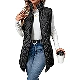 Avilego Long Vest for Women Fleece Lined Warm Puffy Vest Sleeveless Furry Jackets for Cold Weather
