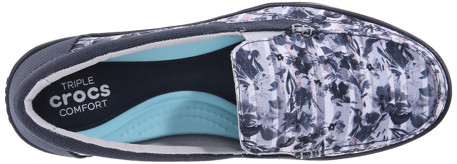 crocs women's walu ii striped flora loafers