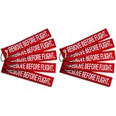 AIXEPA 5x Remove Before Flight Red/White Key Chain 5.5" x 1" by (5 Pack)