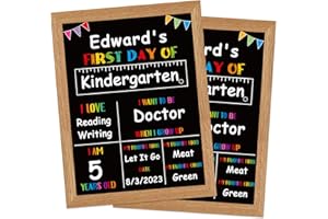 PETCEE First Day of School Board - Wood 10"x12" Reusable Back to School Chalkboard Sign Double Sided 1st Day of Preschool Pre-K Kindergarten Gifts for Duaghter Son