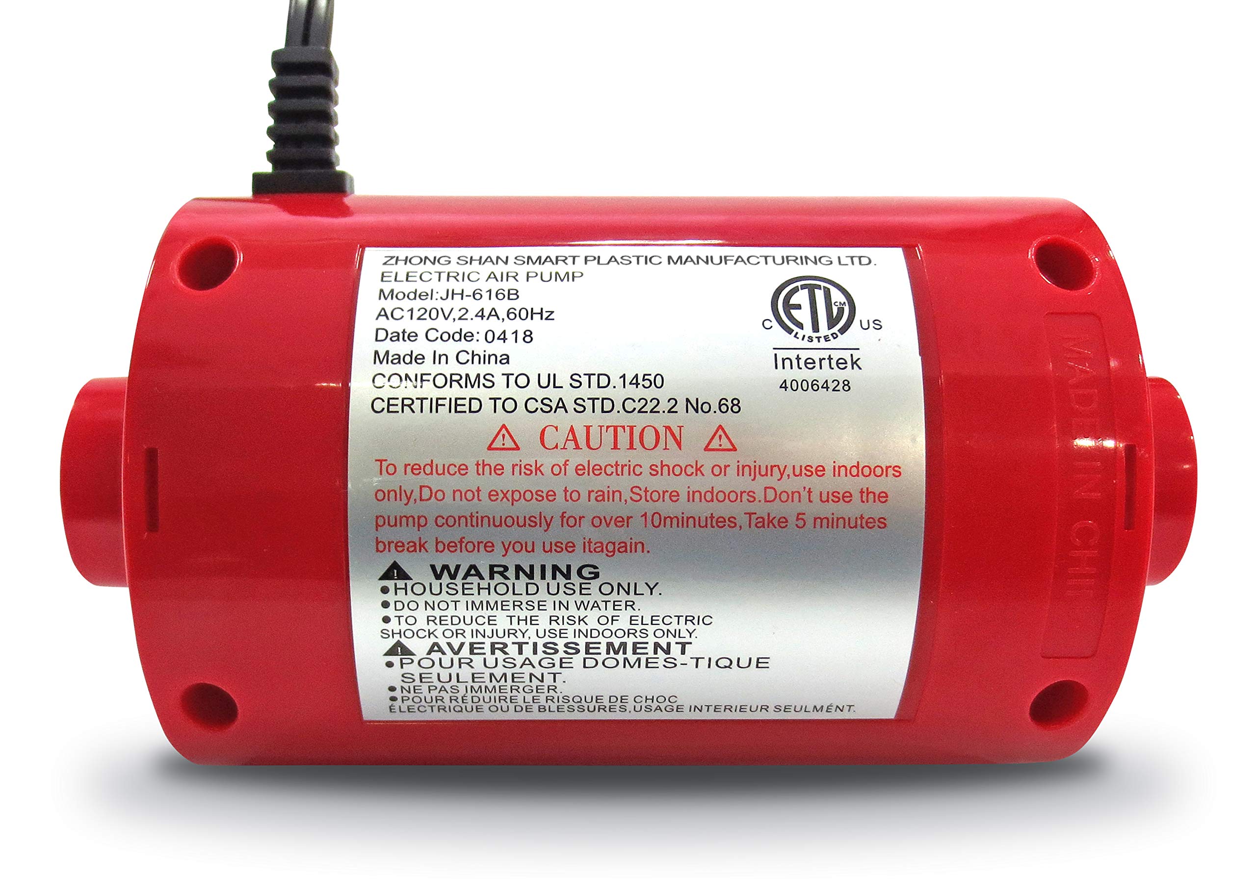 EZ Inflate HIGH VOLUME SUPREME AC Air Pump, Inflator Deflator Air Pump