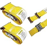 2 Pack E-Track Cam Buckle Straps 2" x 16' x 2,500 lbs Strength for Cargo Tie Down in Enclosed Trailer & Van by KODIAK STRAPS