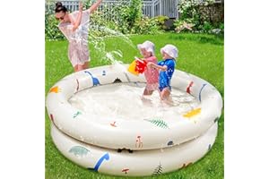 StarOcean Inflatable Kiddie Pool,Inflatable Baby Pool, Portable Swimming Pool for Kids Blow up Pool, Small Inflatable Kids Pool for Backyard, 2 Rings Kiddie Pool for Toddler Inflatable Pool(Dinosaur)