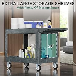 YITAHOME Utility Cart on Wheels, 550 lbs 2 Shelf