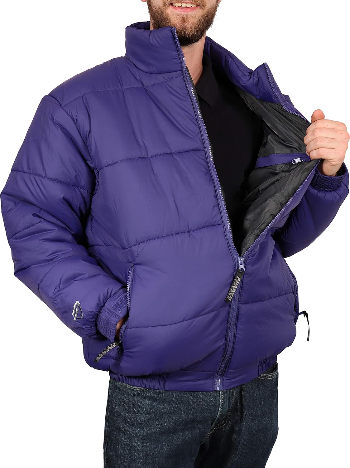 Freeze Defense Men's Down Alternative Winter Jacket Coat (5XL, Periwinkle) at Amazon Men’s