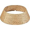Best Choice Products 24in Christmas Tree Collar, Woven Hyacinth 3-Piece Holiday Rattan Tree Skirt Accessory for Home w/Cord Cut-Out - Natural
