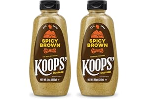 Koops' Spicy Brown Mustard – Bold and Brown Mustard Sauce, Gluten-Free, Kosher, USDA Certified Organic, Made in USA, From Quality Mustard Seeds – 12 Oz, Pack of 2