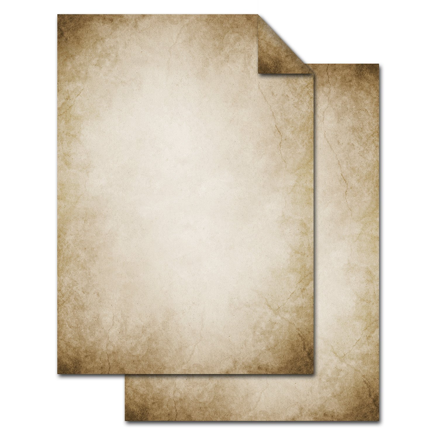 Logbuch-Verlag 25 Sheets Letter Paper A4 Vintage Design Paper Brown Marbled on Both Sides Printer Paper Writing Paper Nostalgia