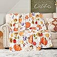 JISEN Fall Pumpkin Throw Blanket Soft Autumn Throw for Couch Bed Home Decor Gifts for Women Kids 50 x 60 Inch
