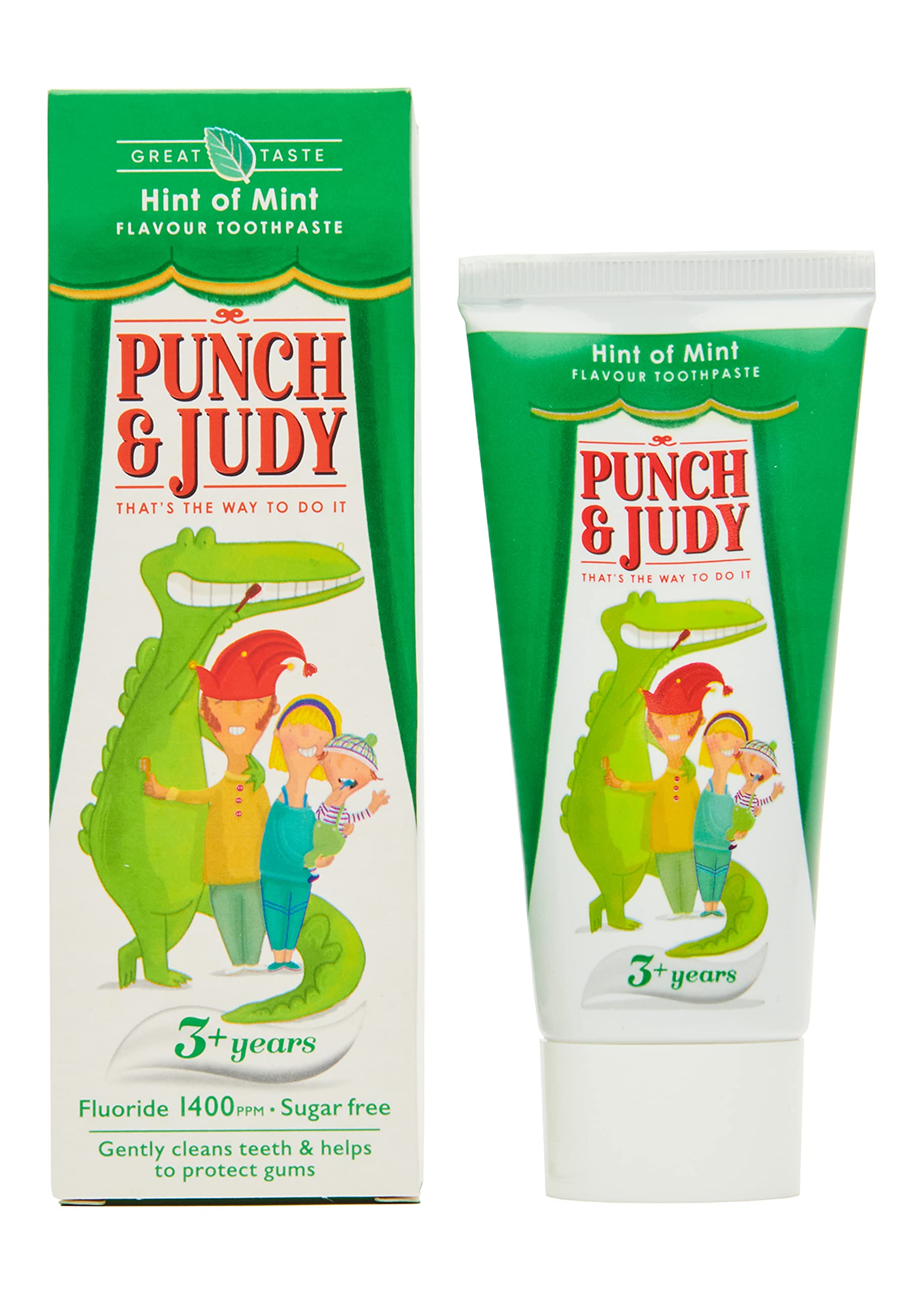 Punch & Judy Kids Toothpaste - Hint of Mint Flavour, 3+ Years, Fluoride, Sugar Free 50ml (Pack of 1)