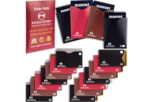 Alpine Rivers RFID Blocking Sleeves 18-Pack, 14 Credit Card Protectors + 4 Passport Holders | Tear & Water-Resistant | Identity Theft Prevention for Travel