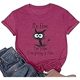 Fine Funny Cat Printed Women's Short Sleeve T-Shirt