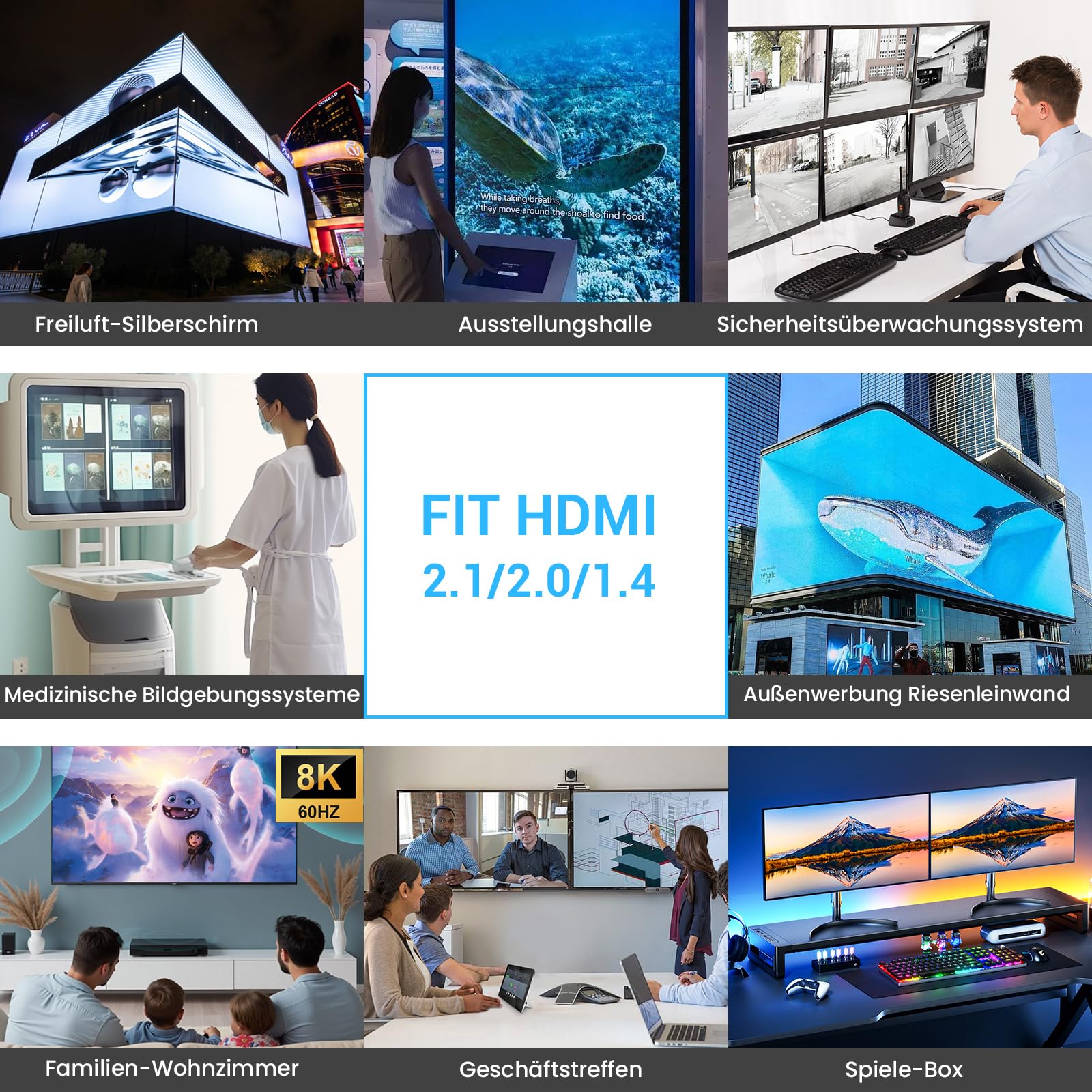 Etseinri 10K 8K HDMI 2.1 Kabel 2M, Zertifiziert 48Gbps Ultra High Speed HDMI® Kabel 4K 240Hz 165Hz 144Hz 120Hz 8K 60Hz 10K 0.01ms eARC HDCP2.3 HDR10+ Dolby Vision für Gaming Monitore TV Projektor 8
