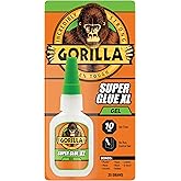 Gorilla Super Glue Gel XL, Clear 25g, 1-Pack, Fast Setting, No Drip | Control for Precise All Purpose Repairs, Anti Clog Cap, Bonds Wood Metal Plastic Glass Ceramic, Impact Tough Formula