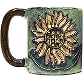 One (1) MARA STONEWARE COLLECTION - 16 Ounce Coffee Cup Collectible Dinner Mug - Sunflower Design