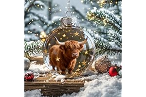 2026 Wildlife Wonders Collection Crystal Glass Ornament, Vivid 3D Animal Christmas Decoration, Clear Plastic Xmas Balls, Luxu