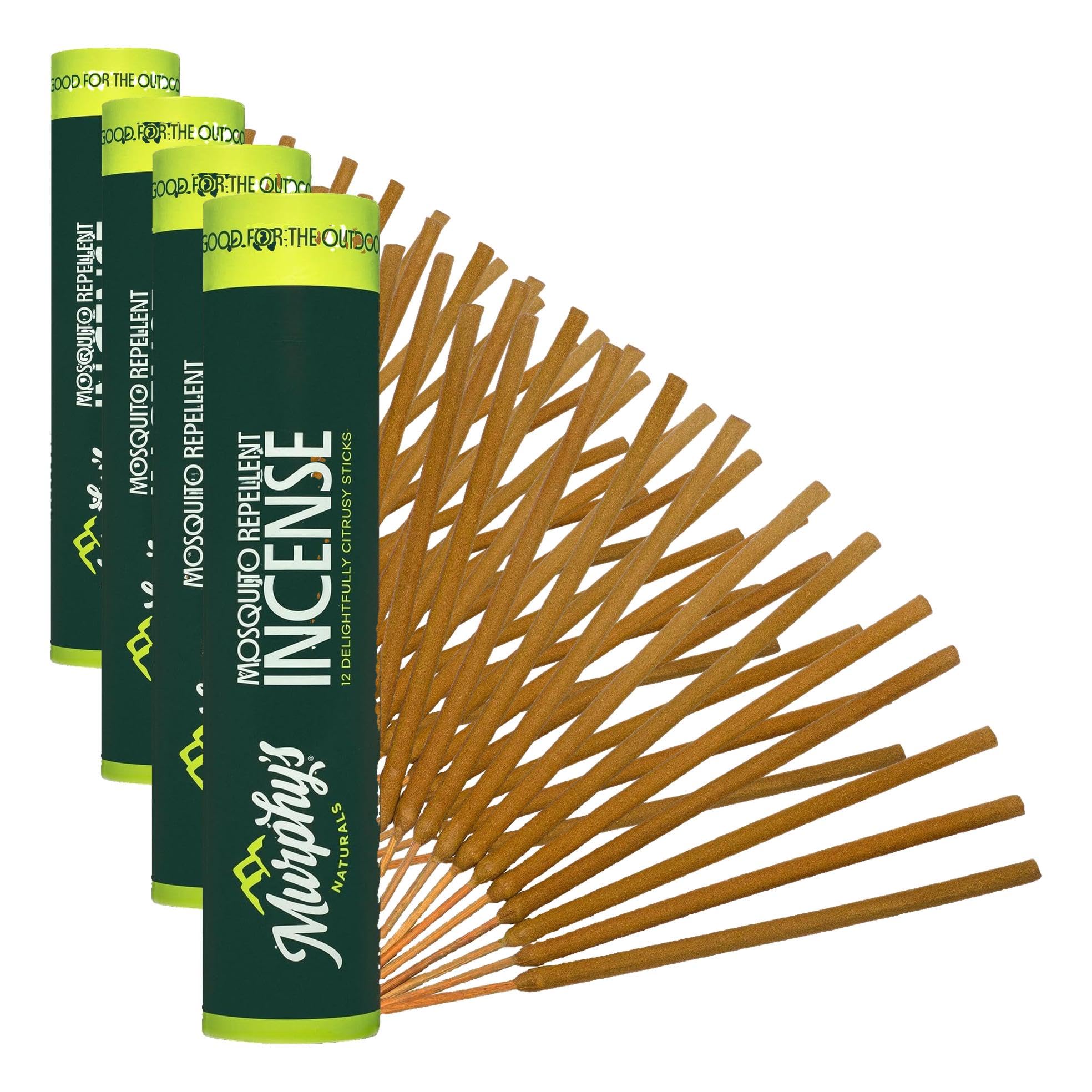 Murphy’s Naturals Mosquito Repellent Incense Sticks (12 Count) | Proven, Natural Ingredients Like Rosemary, Lemongrass and Citronella | Each Stick Protects 2.5+ Hours | Great for The Yard and Camping