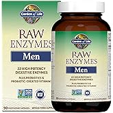 Garden of Life 22 Digestive Enzymes for Men with Bromelain, Papain & Lactase Plus Probiotics & Whole Food Vitamins B12, Bioti