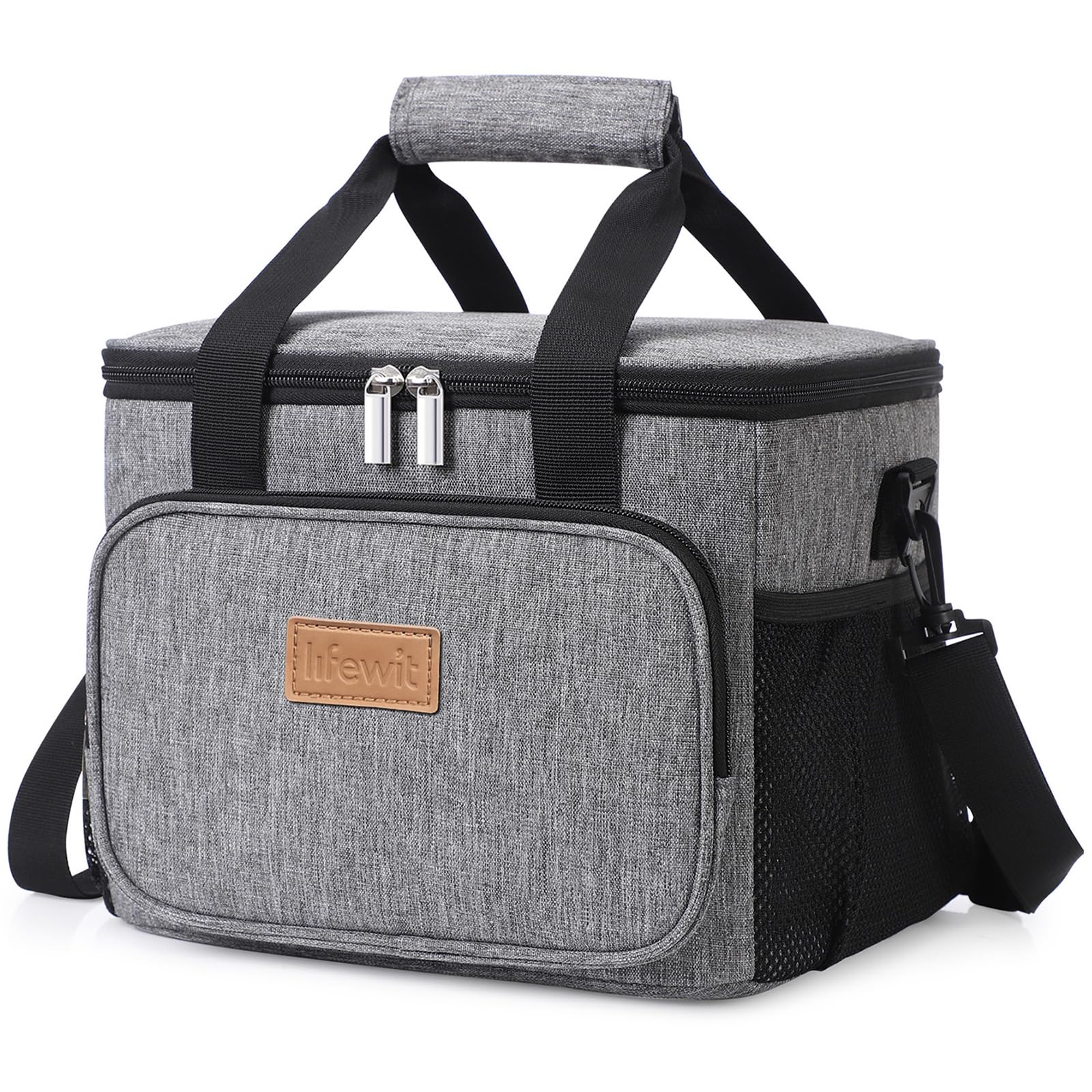 Photo 1 of Lifewit Medium Lunch Bag Insulated Lunch Box Soft Cooler Cooling Tote for Adult Men Women, Gray 12-Can (9L)