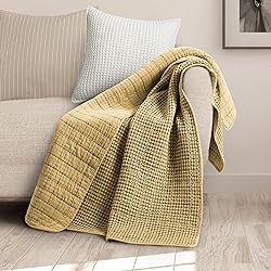 Levtex Home - Mills Waffle - Throw - Ochre Cotton