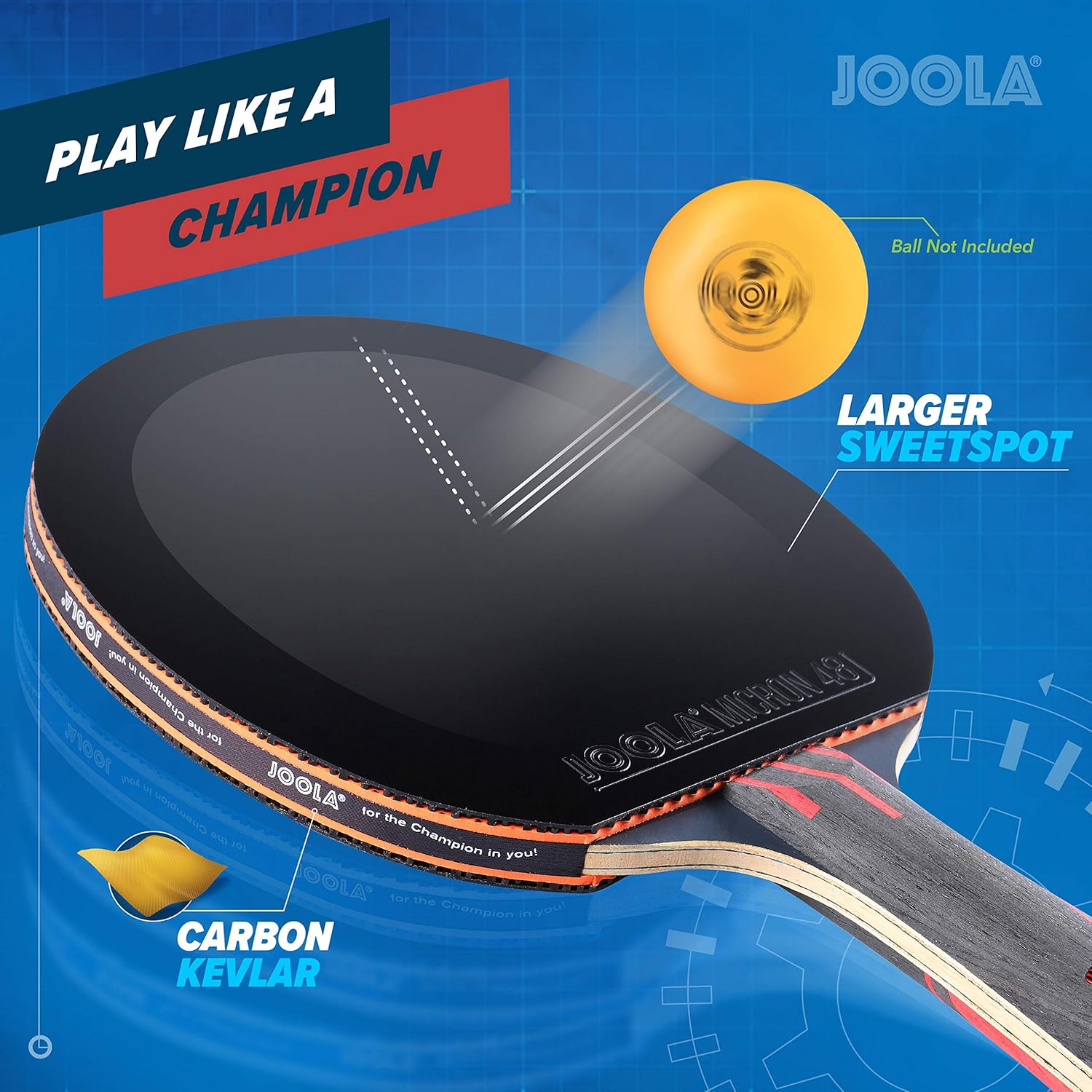 JOOLA Infinity Overdrive - Professional Performance Ping Pong Paddle with Carbon Kevlar Technology - Black Rubber on Both Sides - Competition Table Tennis Racket for Advanced Training - Extreme Speed : Sports & Outdoors