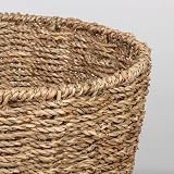 Woodluv Round Seagrass Waste Paper Bin E01-120 Stylish Eco Basket view 5
