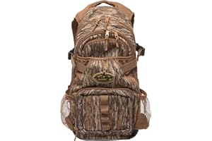 RIG EM RIGHT Rig'Em Right Waterfowl Stump Jumper Duck Hunting Blind Backpack with Multi-Layered Padded Shoulder Straps and Back Support, Ammo pockets, Sunglasses Case and More (Mossy Oak Bottom Lands Camo)