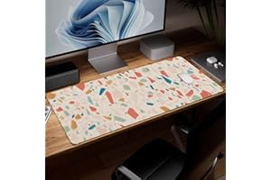 Leather Minimalist Desk Pad, Colorful Art Mouse Pad Large Computer Keyboard Gaming Mousepad Waterproof Desktop Protector & Co