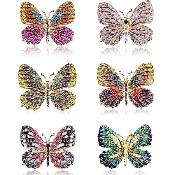 Zircon Ballet Girl & Butterfly Wing Brooch Pin - Colorful Acrylic Rhinestone Jewelry Lapel Pin For Women - View #6
