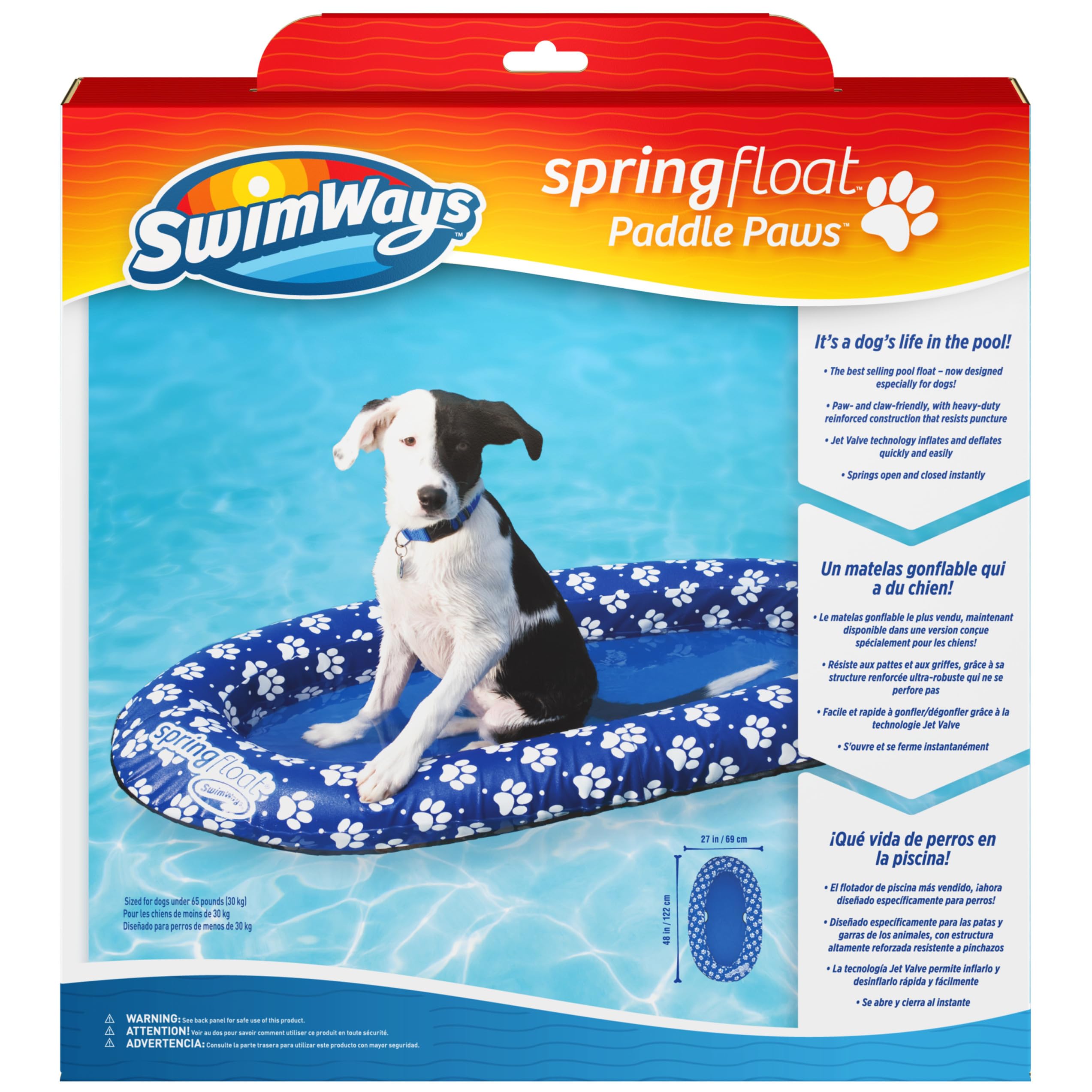 Photo 1 of SwimWays Paddle Paws Spring Float Dog Raft, Small (0-65 lbs.)