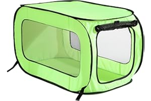 Beatrice Home Fashions Portable, Collapsible, Pop Up Travel Pet, Cat and Dog Kennel, 32.5" L x 19.5" W x 19.5" H, Green