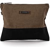 Barebones Neelum Zipper Pouch: Stylish Tool Bag & Travel Bag for Office Supplies, Makeup, and Chargers – Versatile Pencil Pouch with Durable Waxed Canvas and Water-Resistant Design (Large)