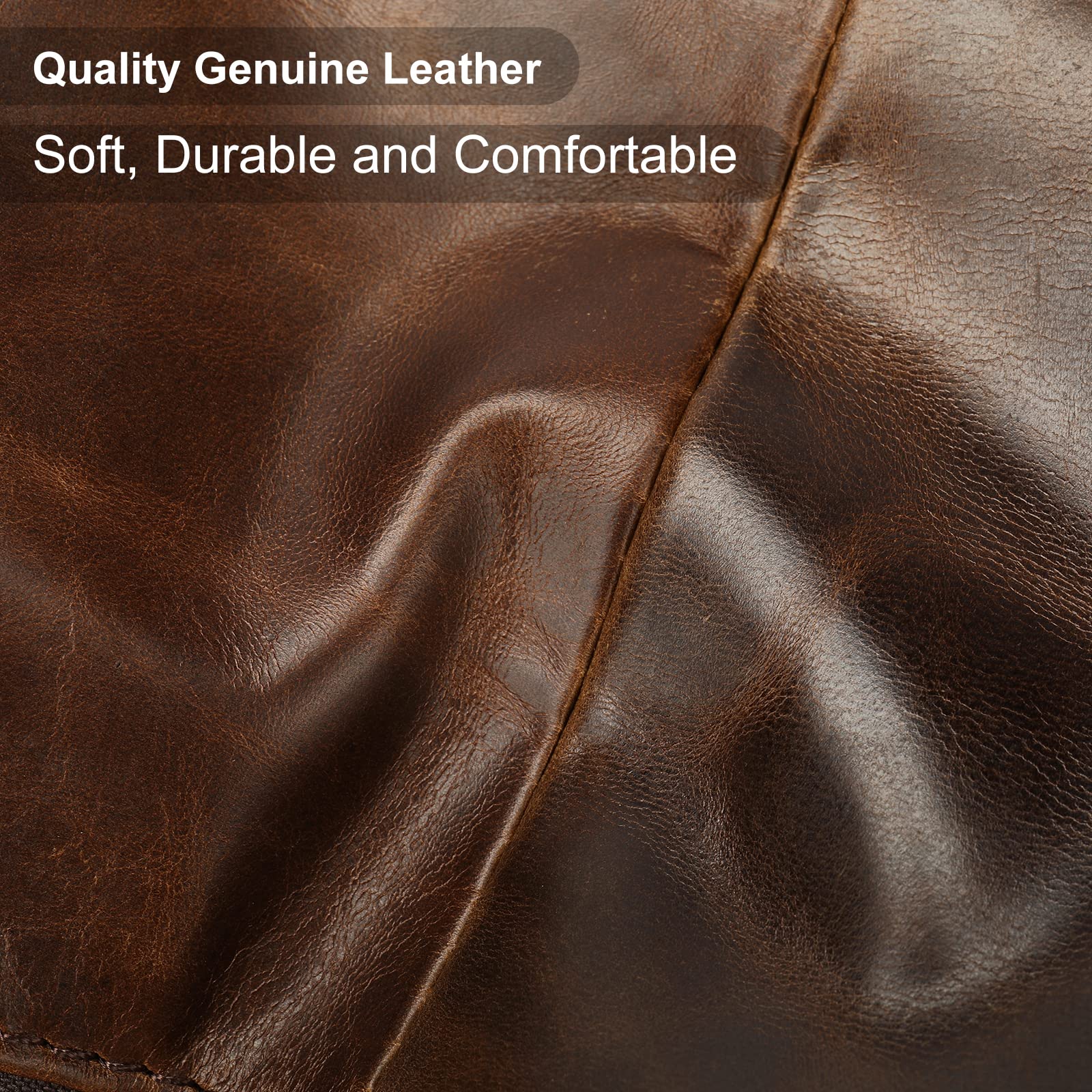 Genuine Leather Fanny Pack HandMade Durable cowhide Waist Bag Lots of Anti-theft zipper pocket Waxed Brown