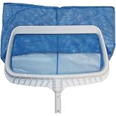 Aqua EZ Professional Deep Net Pool Skimmer | Large Nylon Leaf &amp; Debris Net, Lightweight Durable Frame, Deep Bag for Fast Surface Cleaning