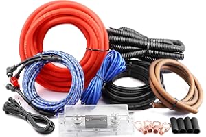 4 Gauge OFC AMP Wire Kit 2000 Watt Car Subwoofer Wiring Install kit for Amplifier Power,Radio and Speakers