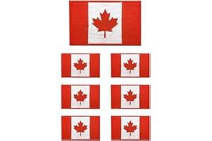 7Packs Canada Maple Leave Flag Patches，Canadian Flag Patches, Tactical Tags, Canadian Maple Leaf Embroidered Patch